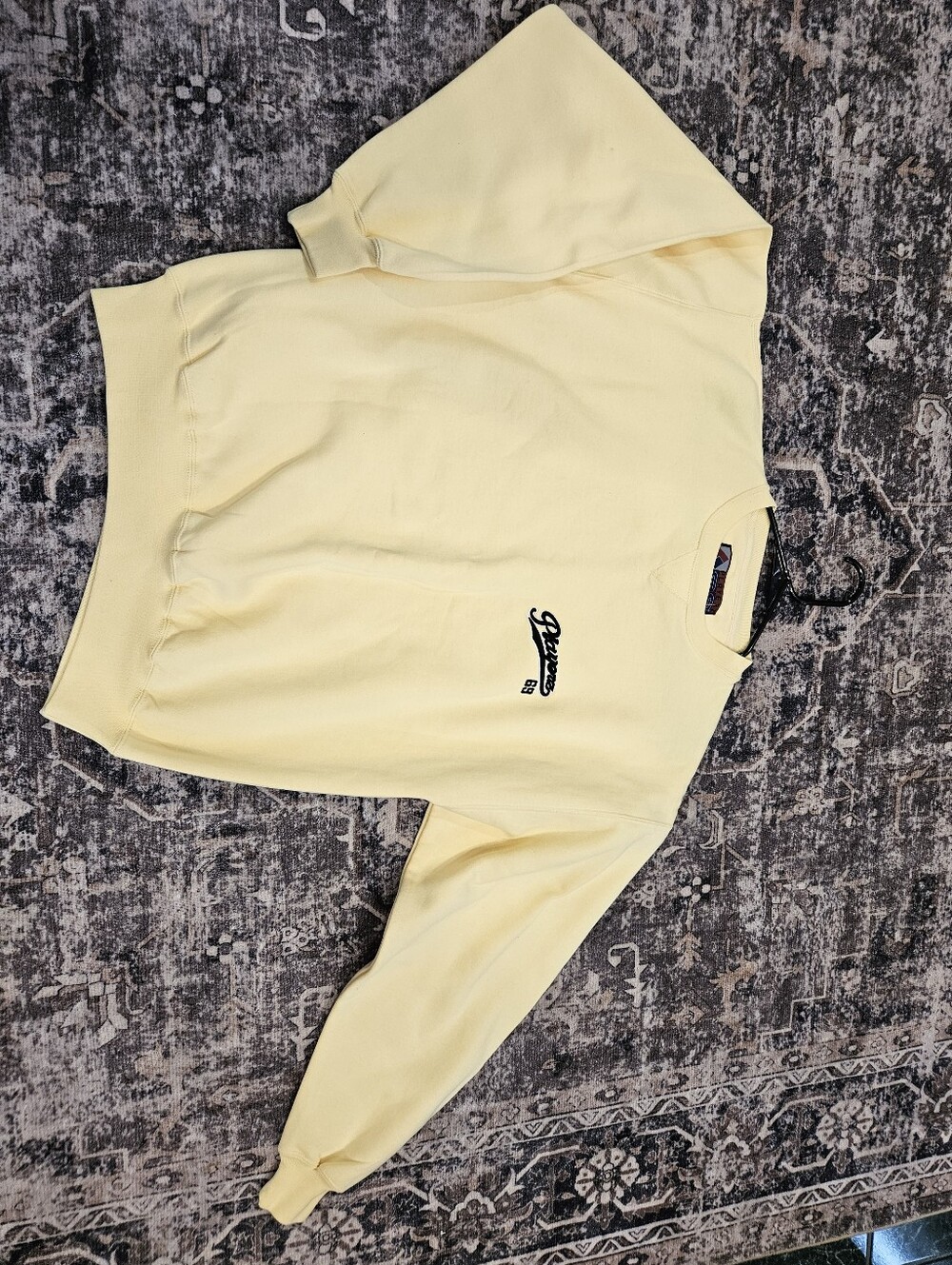 Vtg Playerz 69 Butter Yellow Sweatshirt Mens S WOMENS UNISEX Sporty Gym Casual